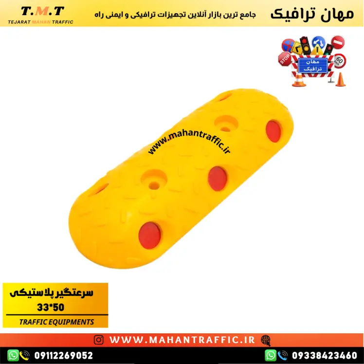 سرعت‌گیر پلاستیکی 12×33 مناسب برای کاهش سرعت خودروها در خیابان‌های شهری